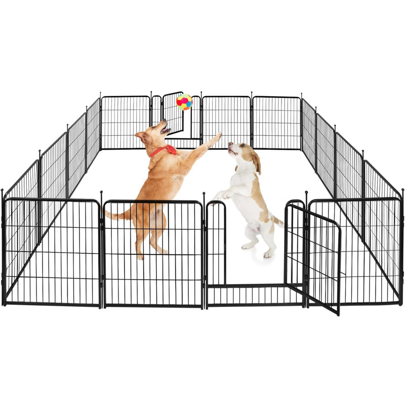 Toocapro Dog Playpen 16 Panels Outdoor Pet Play Pen Big Dog Exercise Play Pen for Large Medium Small Dogs Reviews Wayfair